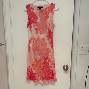 American Living Red and Pink Floral Midi Dress